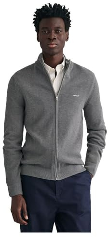 Gant Herren Cotton Pique Zip Cardigan Strickjacke (1er Pack)