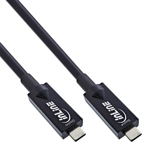 InLine USB-C AOC Kabel 5m, USB 3.2 Gen.2, 10Gb/s, DisplayPort Alt Mode, HDR, 60W, schwarz, 35795A