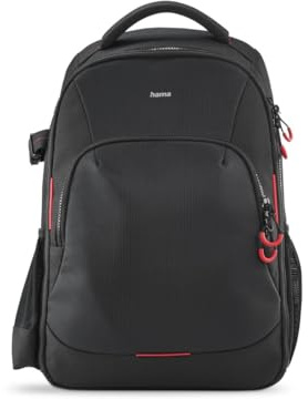 Hama Zaino per fotocamera (zaino fotografico per fotocamere digitali reflex e sistema, attrezzature e tablet fino a 14,6, imbottito, scomparto in neoprene, con supporto per treppiede, parapioggia)