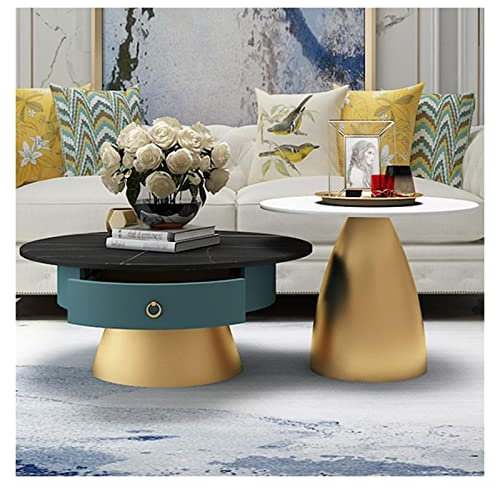 Couchtisch Satz-Couchtische im 2er-Set, runder Couchtisch for Wohnzimmer, Beistelltisch, Beistelltisch, Satztische for kleine Räume Beistelltisch (Color : #2)