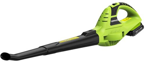 bigzzia leaf garden blower with battery, 90-130MPH-speed modes, 10500RPM leaf blower for lawn care leaf blowing, clear gardens, patios, gutters, griveways, Cordless