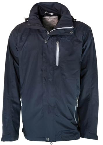 Blue Wave Herren Funktionsjacke Jupp mit abnehmbarer Kapuze - Outdoor-Jacke wasserdicht, winddicht und atmungsaktiv in Marine Größe S