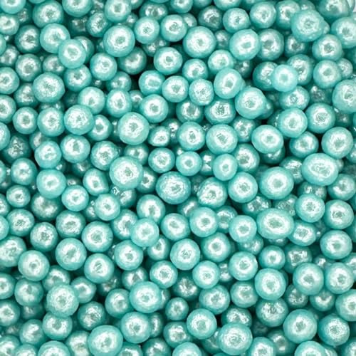 A Pinch Of - Pearls - Glimmer Turquoise Cake Topper Sprinkles - 30g Edible Shimmer Ball Cupcake Decorations - Weddings, Christenings & Parties