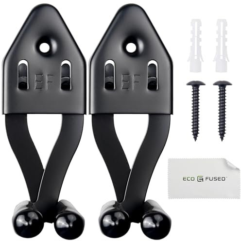 ECO-FUSED 2x Vertical Sword Mount - Dagger Display Wall Hanger - Adjustable Multifunctional Mount - Stainless Steel Wall Rack for Axe, Daggers, Knives (Black)