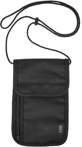 GMXJGZ Brustbeutel Herren,Brustbeutel Jungen,Umhänge Portemonnaie,mit Rfid-Schutz Reisedokumententasche,Reisegeldbeutel,zur Aufbewahrung von Pässen,Kreditkarten,Reisezubehör (Schwarz)