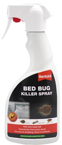 AMK® Rentokil Bed Bug Killer Spray 500ml Kills Bugs Fast Insecticide Free Bedding Floors Surfaces Solution Insects Indoor Use Lasting Protection Low Odour