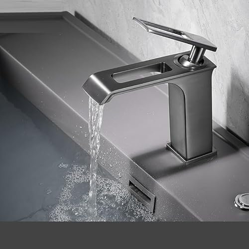 Vollkupfer-Waschtischarmatur, Badezimmer, Unterbau-Waschbecken, Waschbecken, heißes und kaltes Wasser, Weiß, minimalistisch,