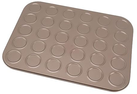 Cookie Cake Pan, Macaron Mat Macaroons Baking Kit with Coating Food Grade Carbon Steel for Baking Muffin, Candies and Other Desserts (30 Hole)