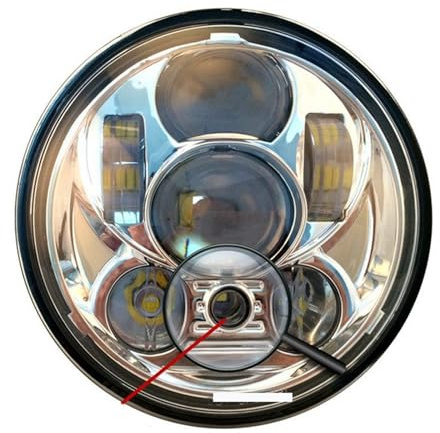 5.75 LED Headlight Softail Iron With Parking Light Hi/low Beam Motorcycle Round H4 5 3/4 Headlights Compatible With Dyna Sportster(Chrome)