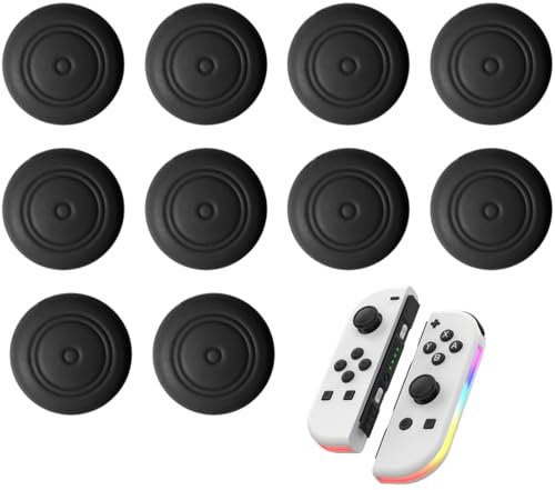 10 Pezzi Copri Levette Analogiche, Copri Analogici in Silicone, Joystick Thumb Grip Cap, Copri Pulsanti Joystick Cover di Protezione Gommini per Joypad Cover Stick Analogici Nero