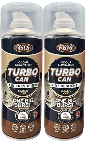 Classic Car Couture Turbo Car Air Freshener Spray – Powerful, Strong & Long Lasting Odour Eliminating Musk Scent – Interior Freshener & Essential Car Accessories for Men and Women – 400ml, 2 Pack