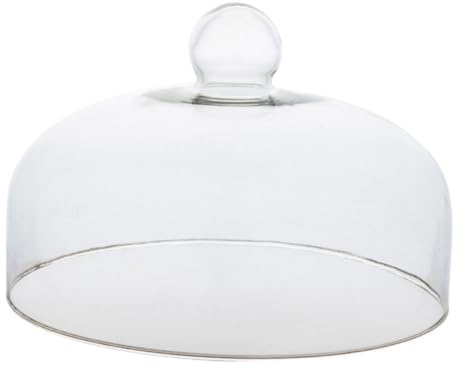Garneck Glass Cake Dome Cover Knob Handle Dustproof Cake Cover 21cm Diameter 14cm High Display