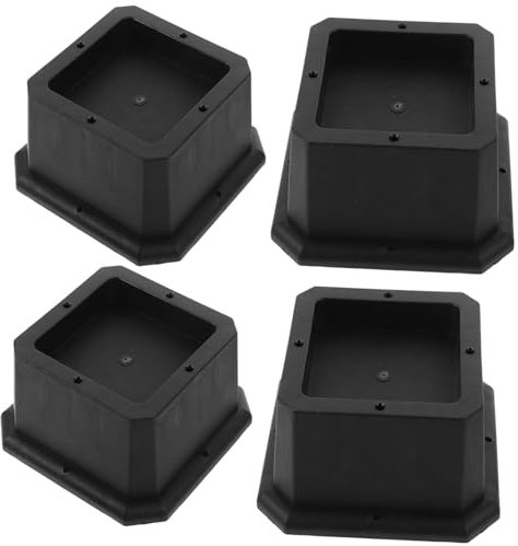 ORFOFE 4pcs Bed Foot Pad Furniture Risers Adjustable Rubber Height Lifts for Bed Sofa Table Chair Risers Non-slip Design for Stability