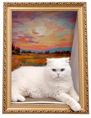 Heikoeco® Ölgemälde Fotorahmen Katzenhaus, Vertikales 3D Katzen Kratzbrett, Umweltfreundliches Material Kätzchen-Kunstrahmen, Katzenspielzeug
