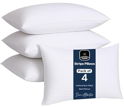 4 Pack Hotel Quality Pillows Side Sleeper Bounce Back Premium Bed Pillow Hypoallergenic Hollowfibre Filled Hotel Pillows