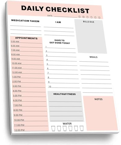 Planificateur de TDAH pour adultes et femmes, outils de TDAH pour adultes avec 52 feuilles détachables non datées, bloc-notes, liste de choses à faire quotidiennement, planificateur neurodivergent