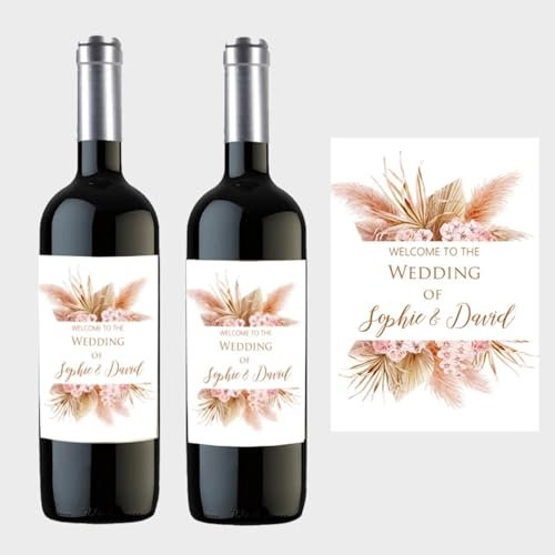 Etichette adesive personalizzate per vino, per matrimonio, fidanzamento, festa di compleanno, sposa, doccia, bottiglie di vino (40 pezzi, 9 x 12,7 cm)