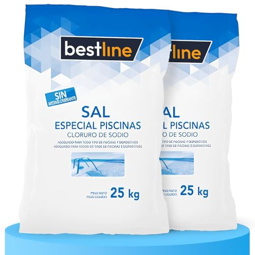 BESTLINE 2 Säcke, Meersalz, feuchtes Meersalz, ideal, um das Wasser klar und sauber zu halten, 50 kg
