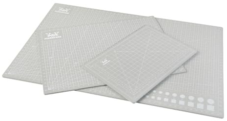 MANUFORE Gray Cutting Mat A3, A4, A5 Set with Centimeter and Inch Scale Self Healing Craft Cutting Board with 3mm 5-ply Thickness for Using Rotary Cutter, Craft Knife, Paper Knife