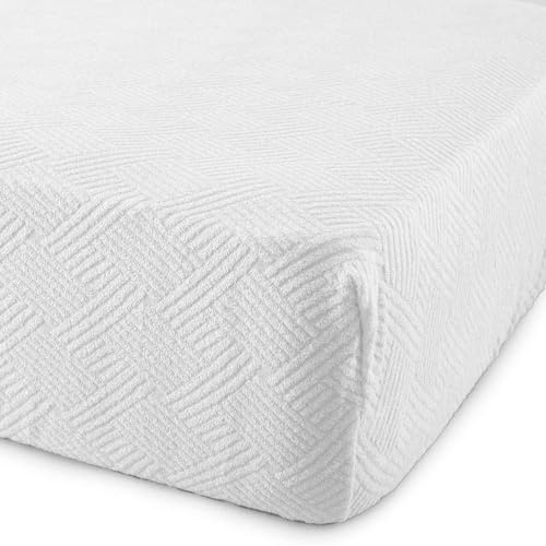 Coprimaterasso Zucchi in Spugna Jacquard con Angoli – Traspirante Estensibile per Letto Singolo Una Piazza e Mezza Matrimoniale – Lavabile con Elastici (Matrimoniale)