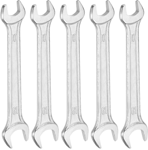 QUARKZMAN 5pci Chiave A Doppia Estremità Aperta 10mm x 12mm Metrica Angolo Di 15 Gradi Offset Chiave A Testa Piatta Piccola Chiave Aperta Zincata Automobilistiche Montaggio Mobili