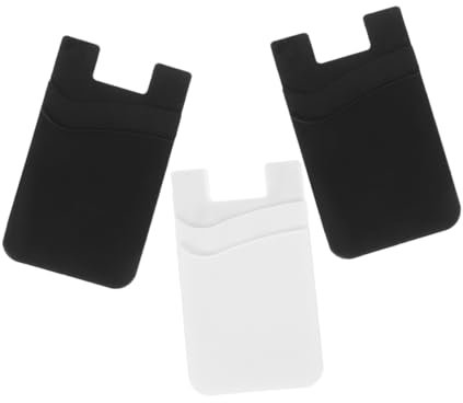 Mikinona 3 pezzi Portacarte Silicone Autoadesivo per Smartphone Titolare Sottile per Retro Telefono Compatto e per e Essenziali