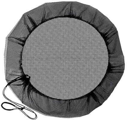 1 Pezzi Copertura Per Barile Da Pioggia,Regolabile Coperture In Rete Cordon de Serraggio, Protezione contro Foglie, Insetti e Altri Detriti, Adatta per Tonneau Tondi fino a 97 cm di Diametro