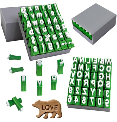 Golgner 2 Stück Alphabet Tonstempel Set, Groß/Klein Buchstabenstempel | Buchstaben Tonstempel Set, Alphabet Stempel für Ton und Keramik, für Ton DIY Kunsthandwerk, Enthält 72 Siegel