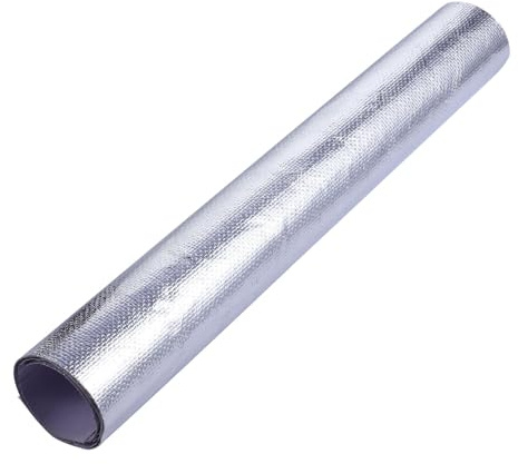 TOVINANNA Aluminized Fiberglass Heat Cover Mat Self-adhesive High Temperature Resistant Insulation Tape for Radiant Heat Protection Surfaces and Components