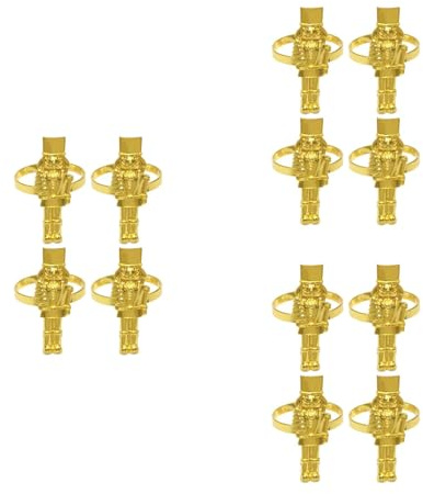 GOTTAJOY 12pcs Nutcracker Soldier Napkin Rings Gold Metal Christmas Tableware Decor for Holiday Party Festive Dining