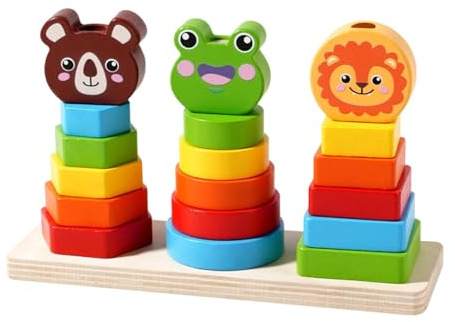 Harilla Jeu D'empilage en Bois Coloré pour Les Toutpetits (Filles