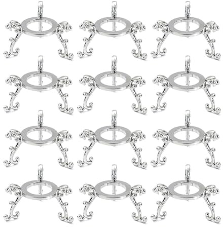 Set mit Kristallkugel-Ständer im Vintage-Stil, ideal für Büro und Zuhause, mit Packung und Vintage-Größe 12, aus Metall, Glas, Briefbeschwerer (Silber)