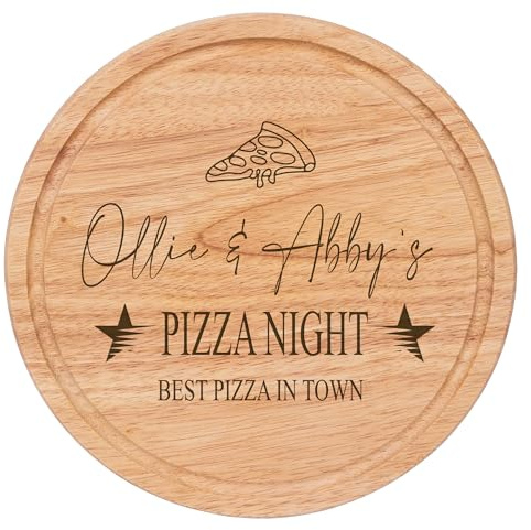 Personalised Pizza Serving Board, Large Wooden Pizza Board 30cm, Anniversary and Housewarming Gift