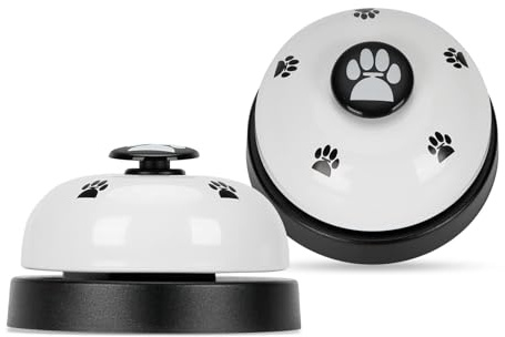 SinChic Campanello per cani, 2 campane per cani, per addestramento vasino, per animali domestici con grande bottone, campanello da tavolo per cani