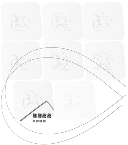 Toyvian Correas de Seguridad Ajustables para Tv y Muebles de Metal, 42 Pulgadas, 2 Unidades 8 Anclajes Adhesivos sin Taladro, Soporte Antivuelco para Protección Infantil en Hogares