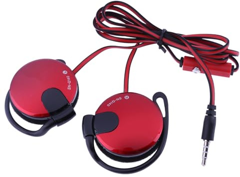 Auricolari con clip cablati – 3,5 mm Over Ear Sport Game Earbuds Running Esercizio Allenamento Palestra Cuffie con vestibilità sicura, suono stereo, compatibili con telefoni cellulari, tablet, lettori