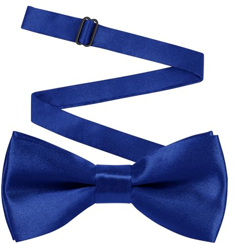 URAQT Papillon Bambino e Ragazzo Ragazzi Annodato e Regolabile 10 x 5 cm Effetto Seta Lucido, per Matrimoni e Feste Casual (#17 Blu reale)