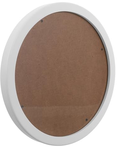 GALPADA Runder Rustikaler Bilderrahmen, 25cm für Wandmontage | Weiß, für Fotos und Kunstwerke, Zuhause oder Büro, Wandhalterung für Collagen