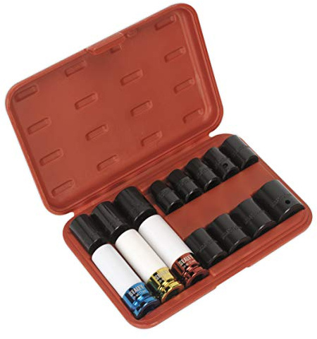 Sealey Kraft-Steckschlüssel-& Radmutternlöser Set 1/2 SQ Drive 15PC