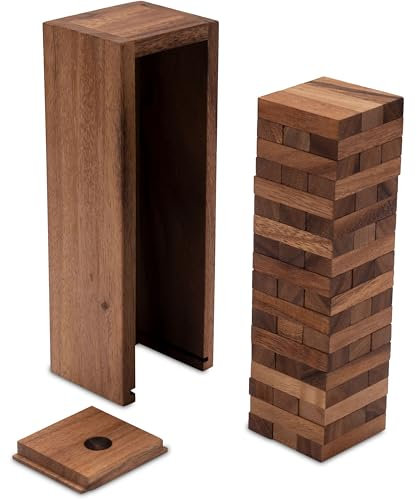 LOGOPLAY Wackel Turm Gr. S - 23 cm Höhe - Condo - Holzturm - Geschicklichkeitsspiel - Gesellschaftsspiel aus Holz