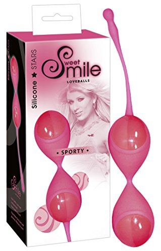 Sweet Smile Sporty Loveballs Neonpink - softe Lustkugeln zur Stimulation, Liebeskugeln für effektives Beckenbodentraining der Frau, pink