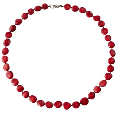 Collar de Coral Rojo para Mujer | Hecho a Mano, Hermoso Collar de Coral Rojo para Mujeres