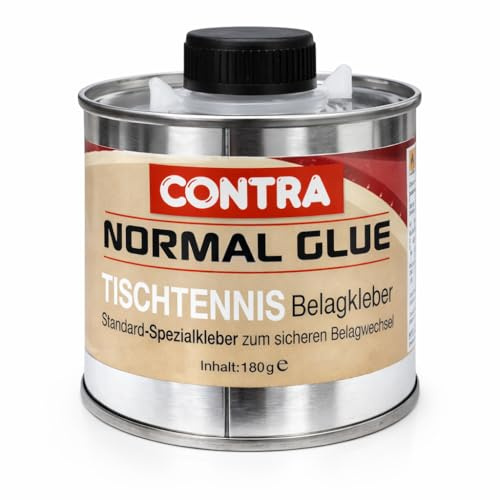 Contra Glue Tischtennis Belagkleber, 180g VOC Kontaktkleber für Tischtennisbeläge, Lösungsmittelhaltig, mit Pinsel für einfache Anwendung (nicht ITTF konform!)