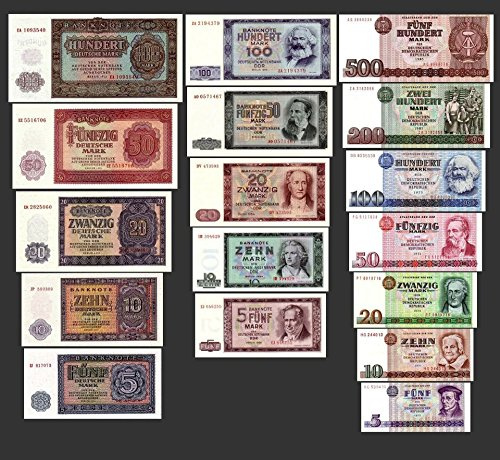 JDS Collection *** 5, 10, 20, 50, 100, 200, 500 DDR Mark Banknoten 1955,64,71 Alte Währung 3 Sätze - Alte DDR Währung - Pick 017-33 - Reproduktion ***