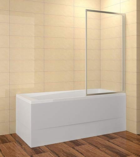 Folding Bath Screen 80 cm Bath Attachment 80 x 135 cm (L x H) Shower Enclosure Bath 1-Piece ESG 4 mm ELOX