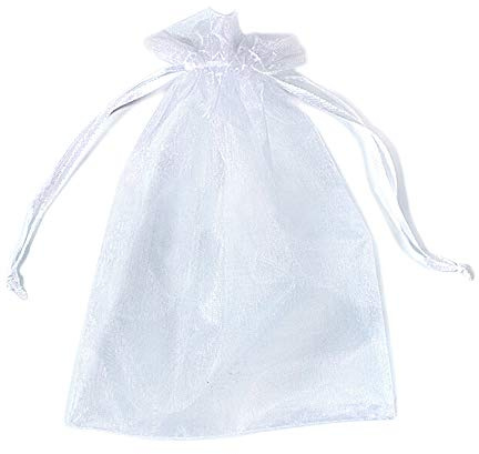 PLECUPE 100 Stück Organzasäckchen, Organzabeutel 30x40 cm, Tunnelzug Hochzeit Säckchen, Schmuckbeutel Säckchen Geschenkbeutel für Geschenke Schmuckaufbewahrung Verpacken - Weiß