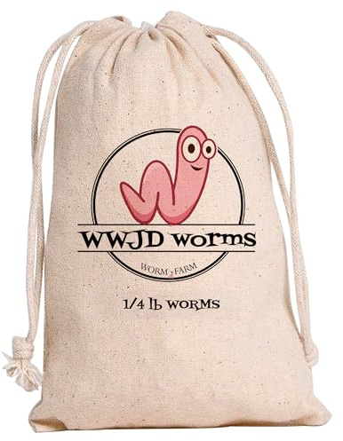 WWJD Worms Red Wigglers Composting Worms - 1/4lb Red Worms for Composting - Use on Worm Castings for Plants, Garden, Worm Farm & Compost Starter, Easy to Manage