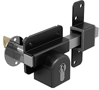 Gatemate 1490096 Euro P11 Weitwurf-Doppelschloss, Schwarz/Edelstahl, 70 mm