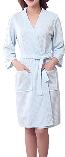 OKSakady Män och kvinnor bomull våffla kimono badrock spa-rock