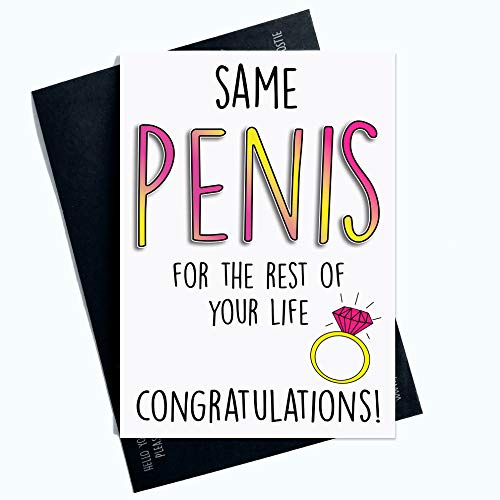 Wall Smart Designs Lustige Verlobungskarten, unhöfliche Karten, Hochzeitskarten, Junggesellinnenabschied, Brautparty, unhöfliche Hochzeitsgeschenke, gleicher Penis für immer PC662